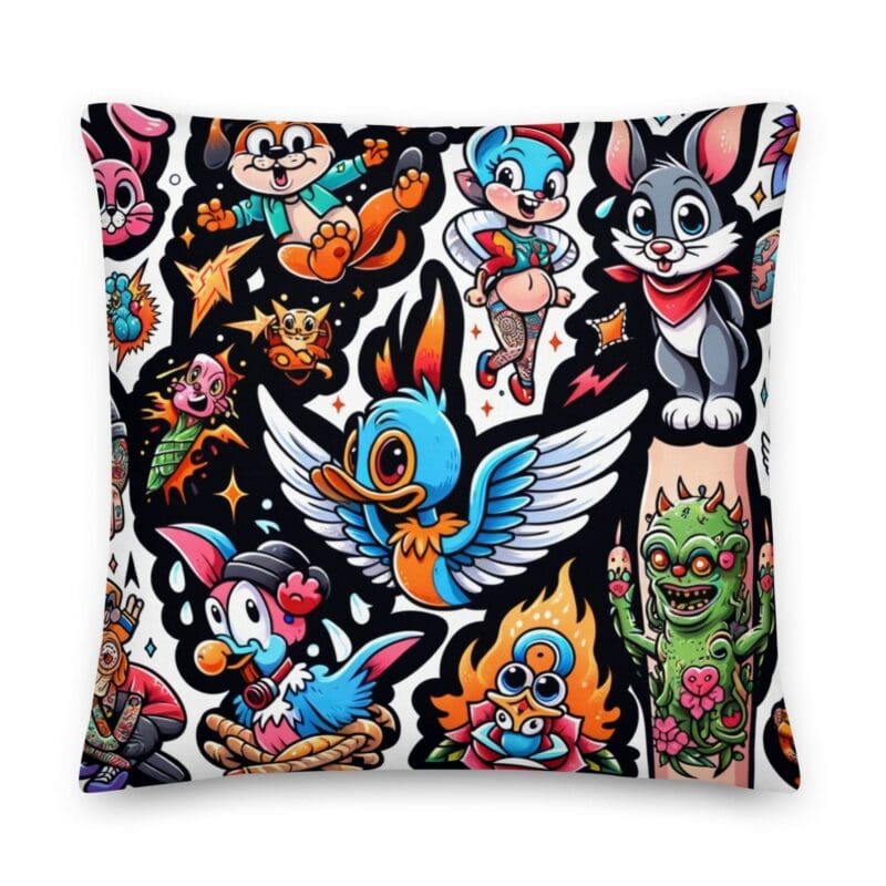 Tattoo Cartoons Pillow