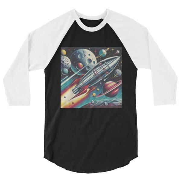 Retro Sci-Fi Men's 3/4 Length Sleeves Raglan T-Shirt