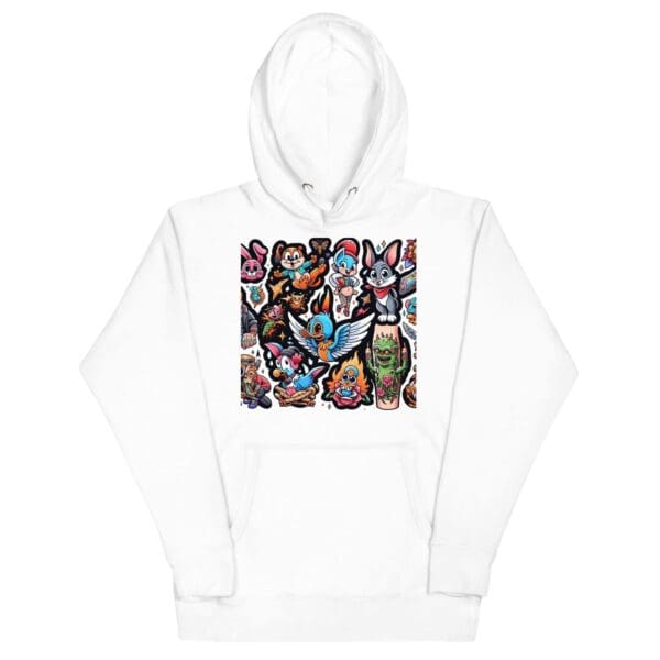 Tattoo Cartoons Unisex Crew Neck Hoodie Sweatshirt