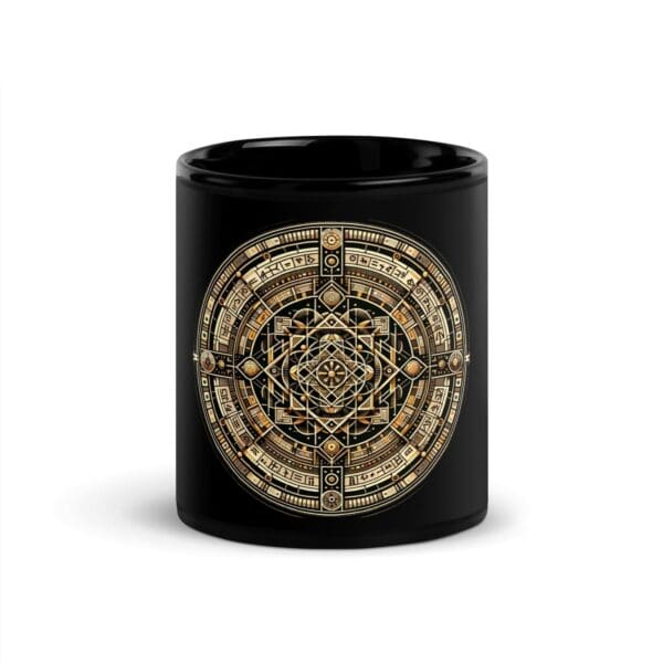 Ancient Geometry Black Glossy Mug