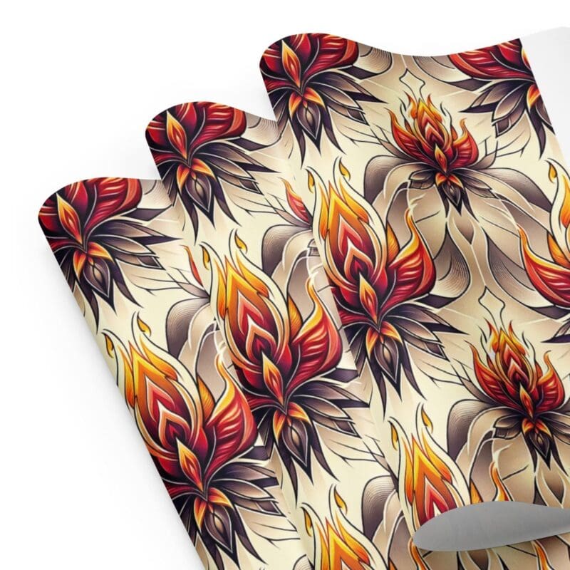 Flame Pattern Wrapping Paper Sheets