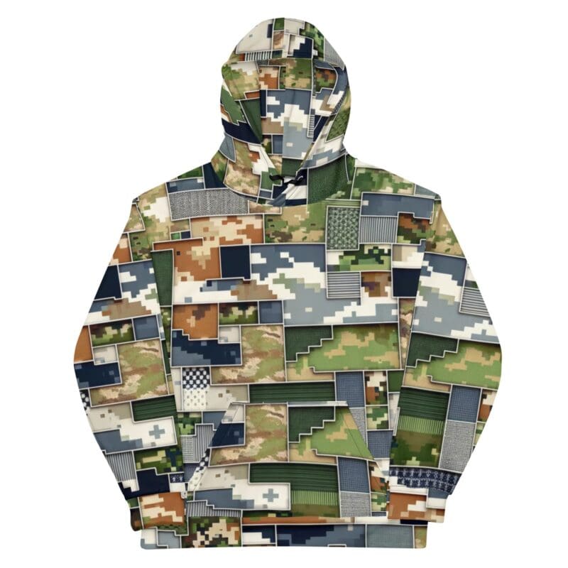 Digital AI Camouflage Long Sleeve Hoodie