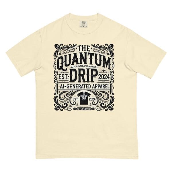 The Quantum Drip Unisex Heavyweight T-Shirt Cream Edition